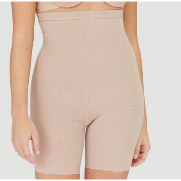 Assets By Spanx High Waist Shaper Short In Nude Sz 1 New - Picture 1 of 6